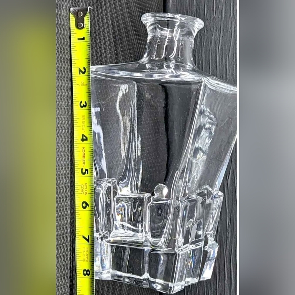 BARSKI Crystal Whiskey LiquorSquare 28 oz DECANTER IceCube Design
